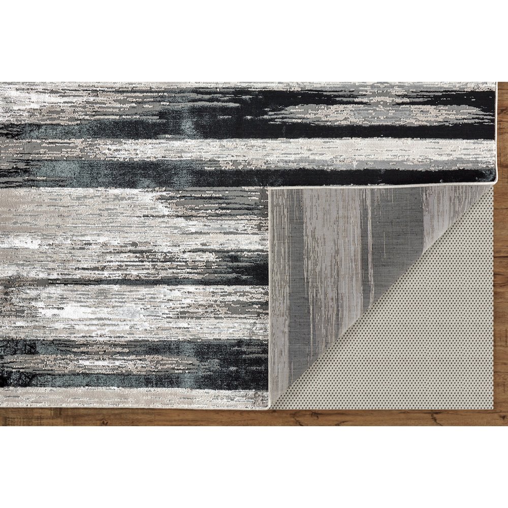 Micah Modern Abstract, Black/Silver/Gray, 3'-11" x 6' Accent Rug. Picture 4