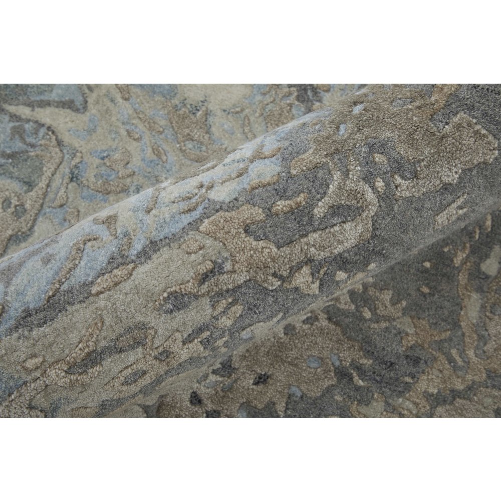 Zarah Modern Watercolor, Gray/Tan/Blue, 2' x 3' Accent Rug. Picture 5