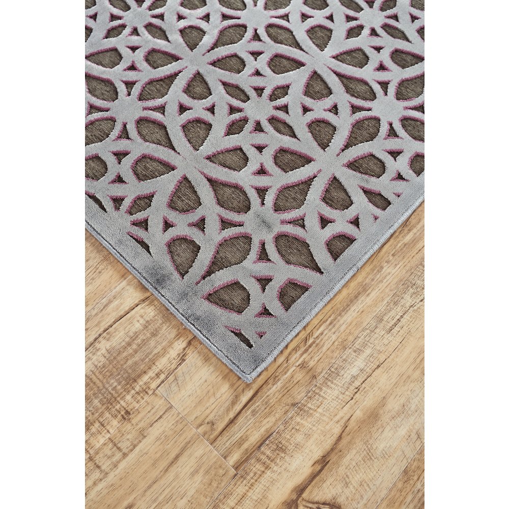 Saphir Rubus Modern Geometric, Gray/Brown/Purple, 9'-8" x 12'-7" Area Rug. Picture 2