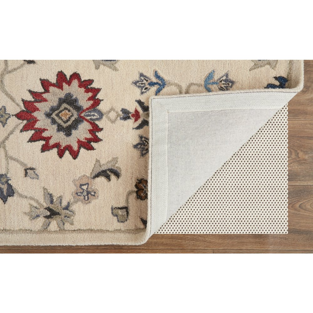 Rylan Transitional Floral & Botanical, Ivory/Blue/Tan, 9' x 12' Area Rug. Picture 4