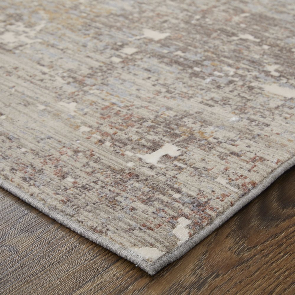 Pryor Modern Abstract, Taupe/Brown/White, 2' x 3' Accent Rug. Picture 3