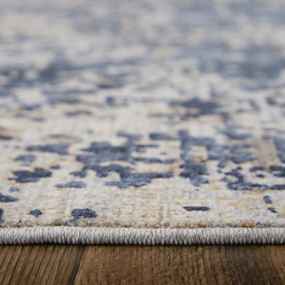 Pryor Modern Watercolor, Blue/Tan/Brown, 6'-7" x 9'-6" Area Rug. Picture 9