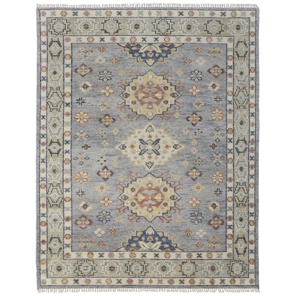Fillmore Transitional Diamond, Blue/Taupe/Gray, 5' x 8' Area Rug. Picture 1
