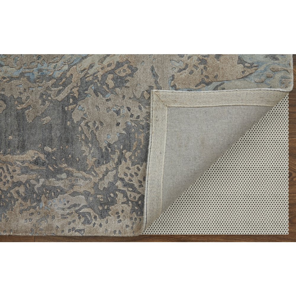 Zarah Modern Watercolor, Gray/Tan/Blue, 2' x 3' Accent Rug. Picture 4
