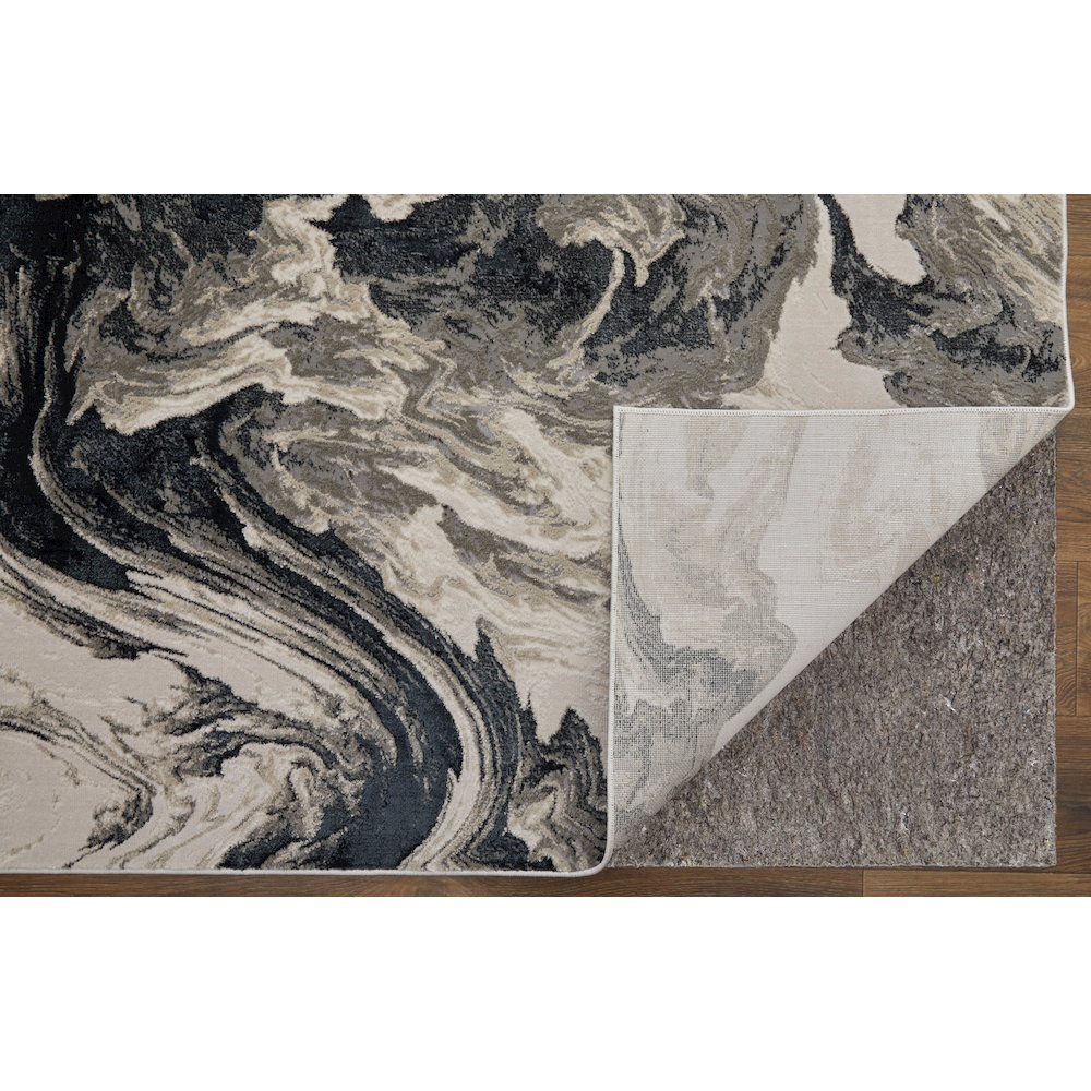 Micah Modern Abstract, Ivory/Black/Taupe, 13' x 20' Area Rug. Picture 4