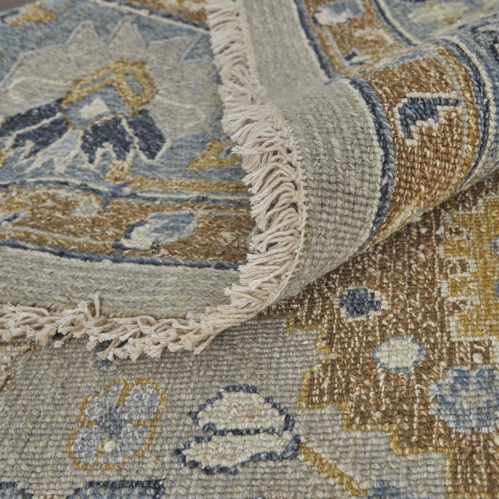 Corbitt Traditional Oriental, Blue/Brown/Gray, 5'-6" x 8'-6" Area Rug. Picture 7