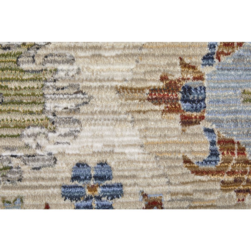 Melrose Traditional Floral & Botanical, Tan/Blue/Red, 2' x 3' Accent Rug. Picture 6