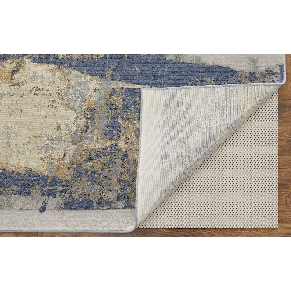 Clio Modern Abstract, Blue/Gray/Tan, 7'-9" x 10' Area Rug. Picture 4