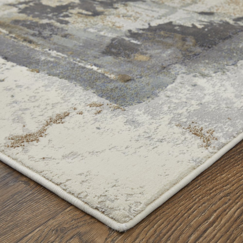 Clio Modern Watercolor, Brown/Gray/Black, 3'-10" x 6' Accent Rug. Picture 3