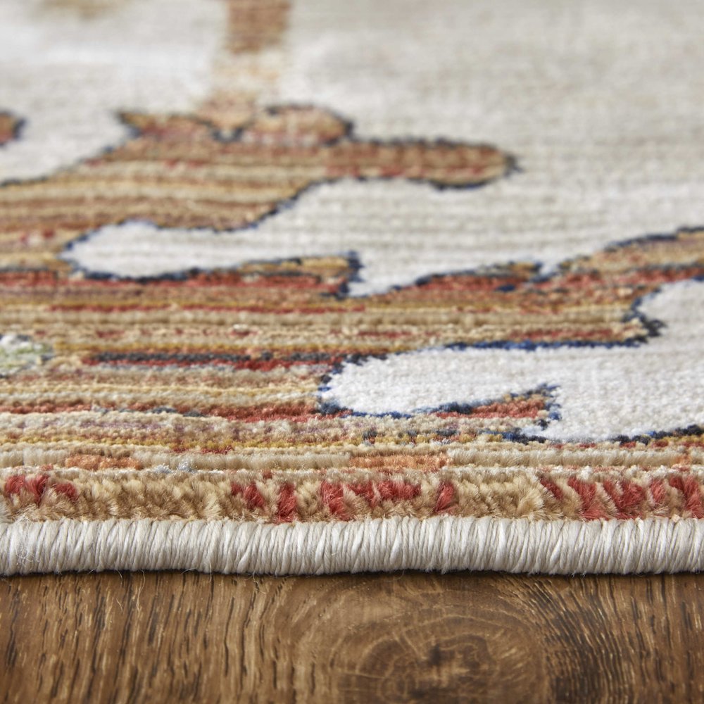 Melrose Transitional Floral & Botanical, Ivory/Red/Blue, 2' x 3' Accent Rug. Picture 8