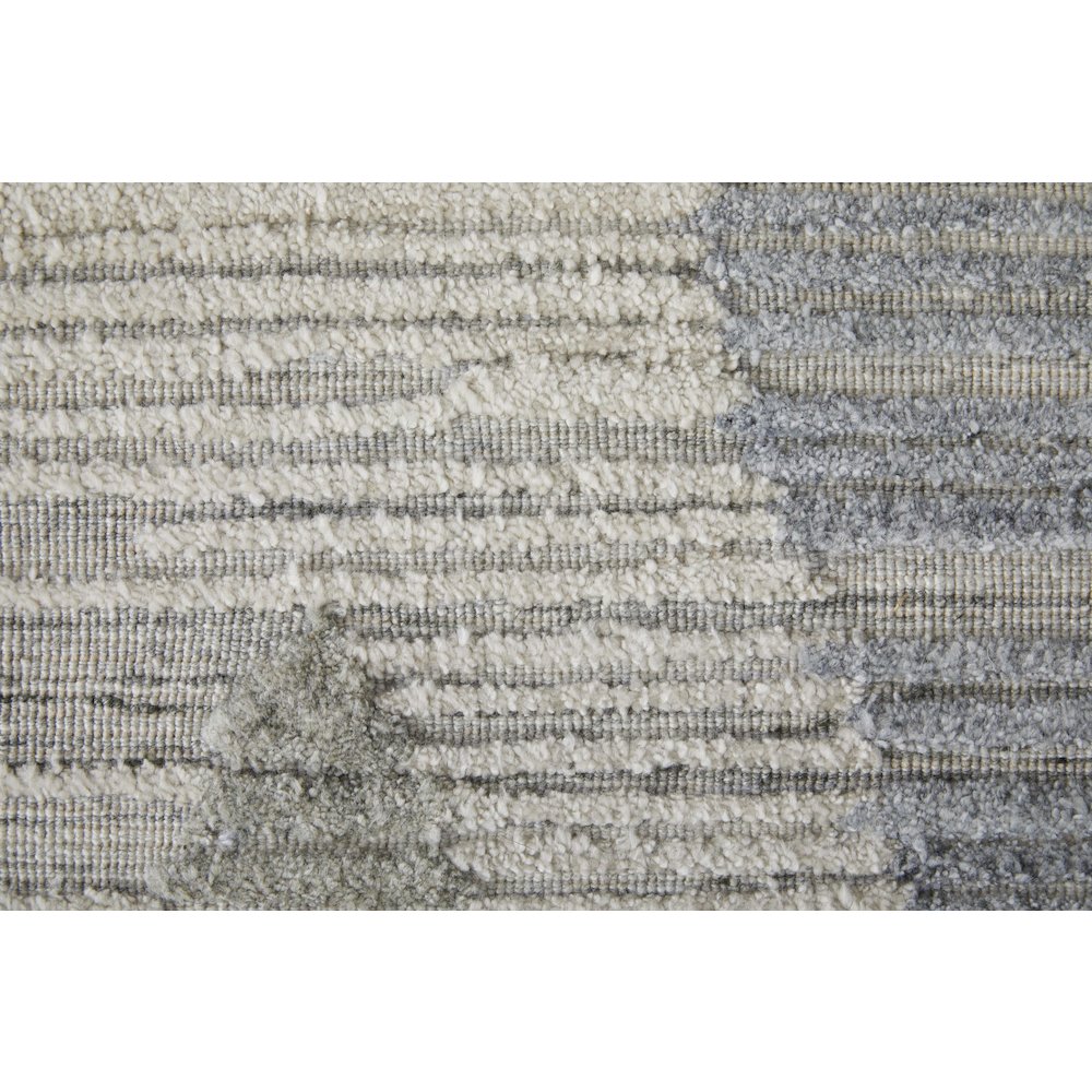 Elias Modern Diamond, Ivory/Blue/Brown, 5' x 8' Area Rug. Picture 7