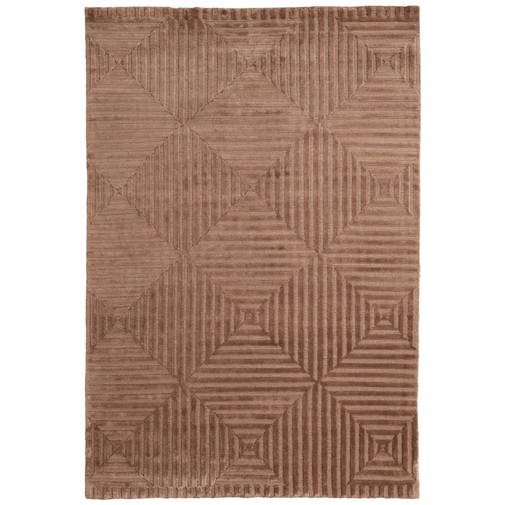 Channels Modern Geometric, Orange/Brown, 5'-6" x 8'-6" Area Rug. Picture 1