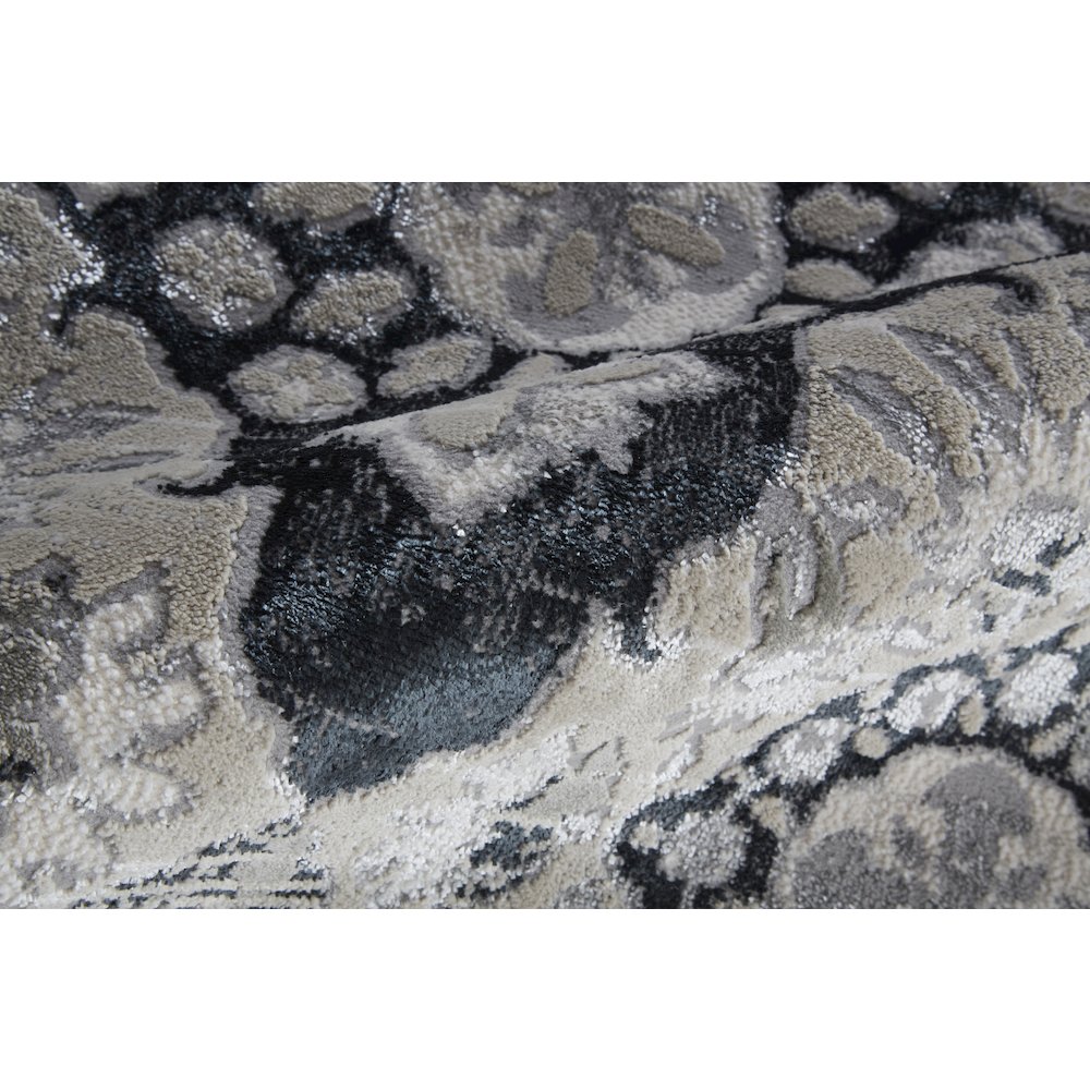 Macklaine Transitional Geometric, Gray/Black, 12' x 15' Area Rug. Picture 5