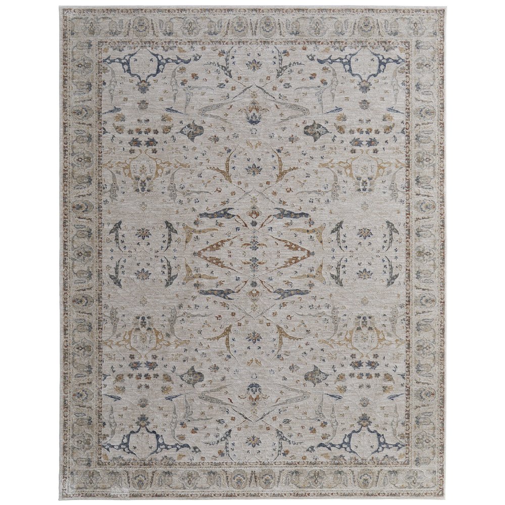 Pasha Transitional Ikat, Ivory/Blue/Red, 2' x 3' Accent Rug. Picture 1