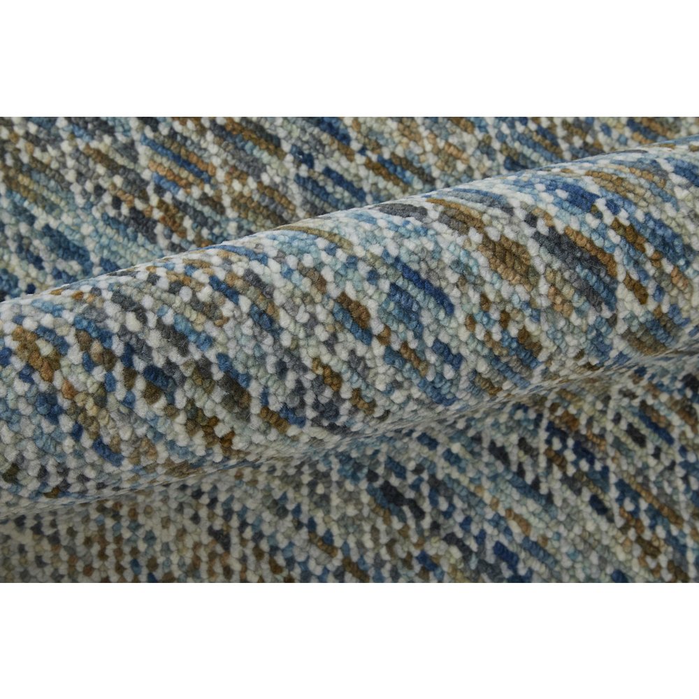 Branson Transitional Solid, Blue/Ivory/Brown, 2' x 3' Accent Rug. Picture 5