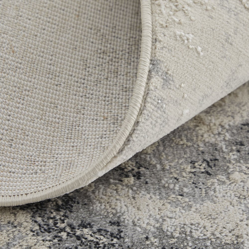 Astra Transitional Abstract, Gray/Ivory, 9'-2" x 12' Area Rug. Picture 7