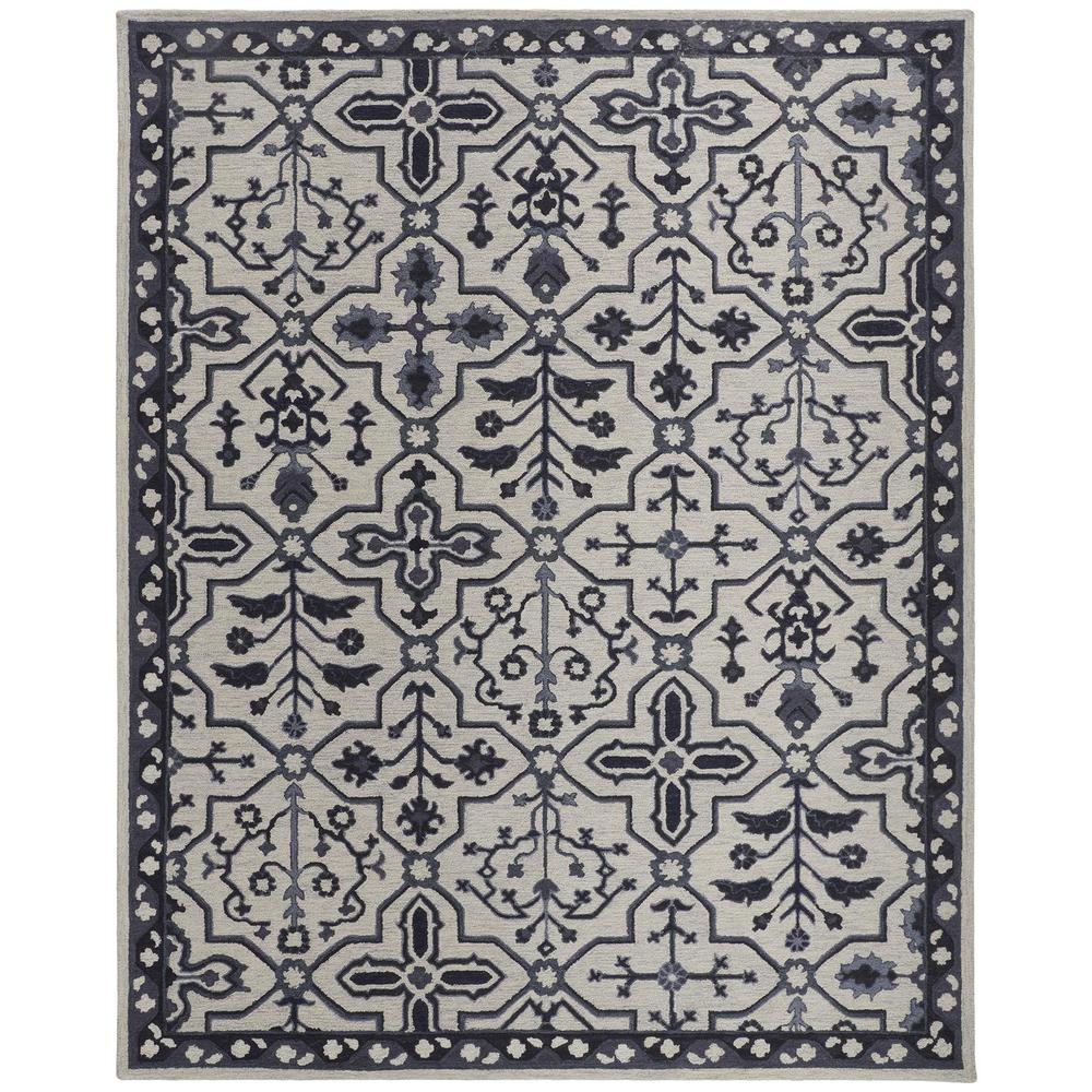 Fallon Rustic Farmhouse Rug, Flora/Fauna, Warm Dark Gray, 8ft x 10ft Area Rug, FLN8839FIVY000F00. Picture 2