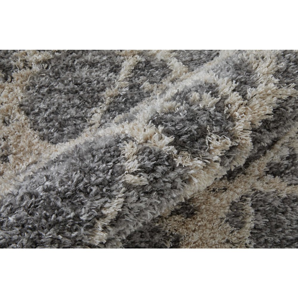 Mynka Transitional Abstract, Gray/Ivory, 10' x 14' Area Rug. Picture 5
