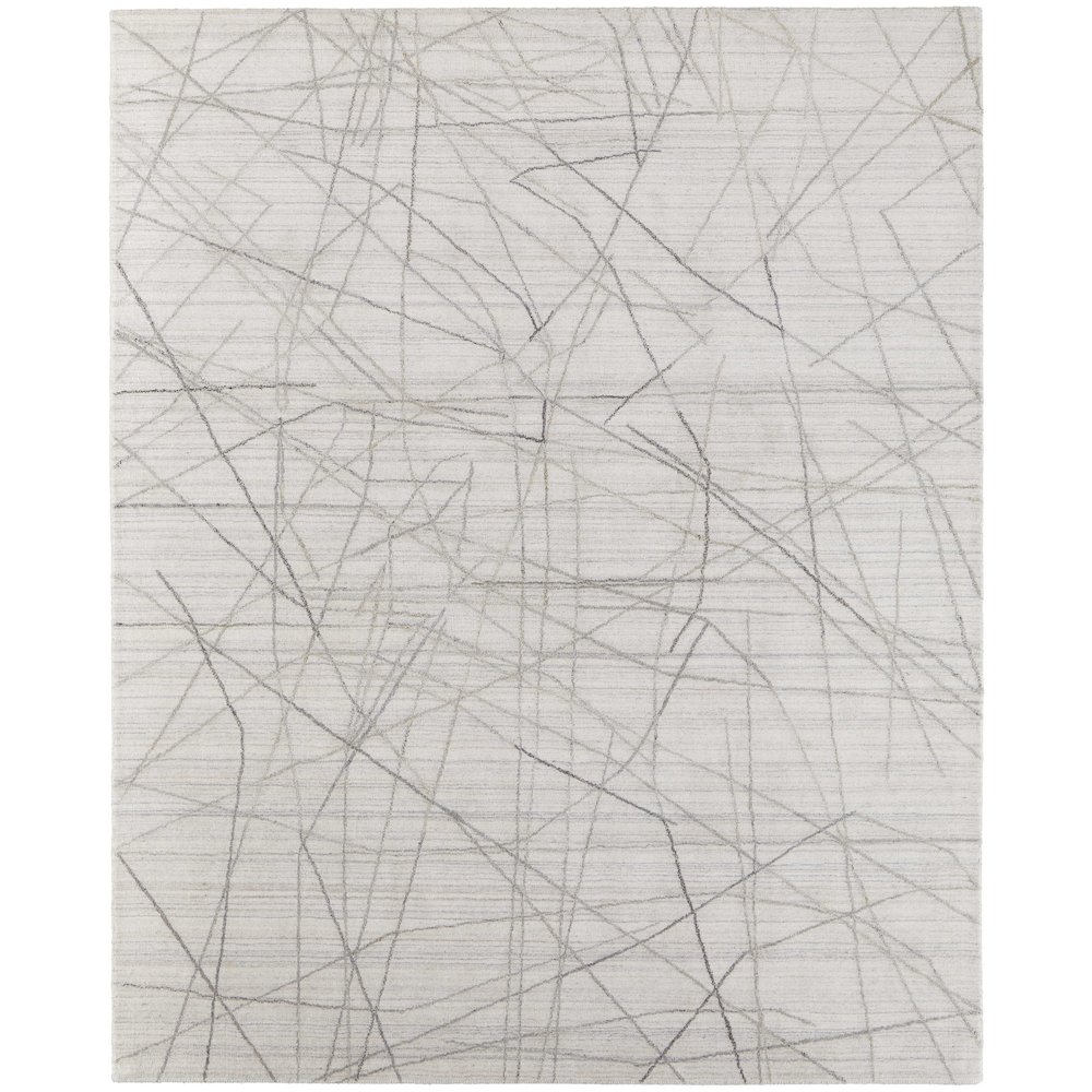 Whitton Modern Abstract, Ivory/Gray, 9' x 12' Area Rug. Picture 1