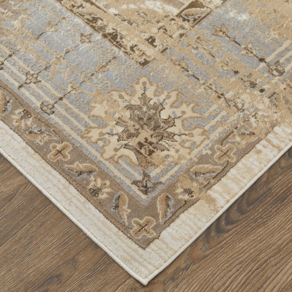 Celene Traditional Bordered, Tan/Brown/Gray, 7'-9" x 10' Area Rug. Picture 3