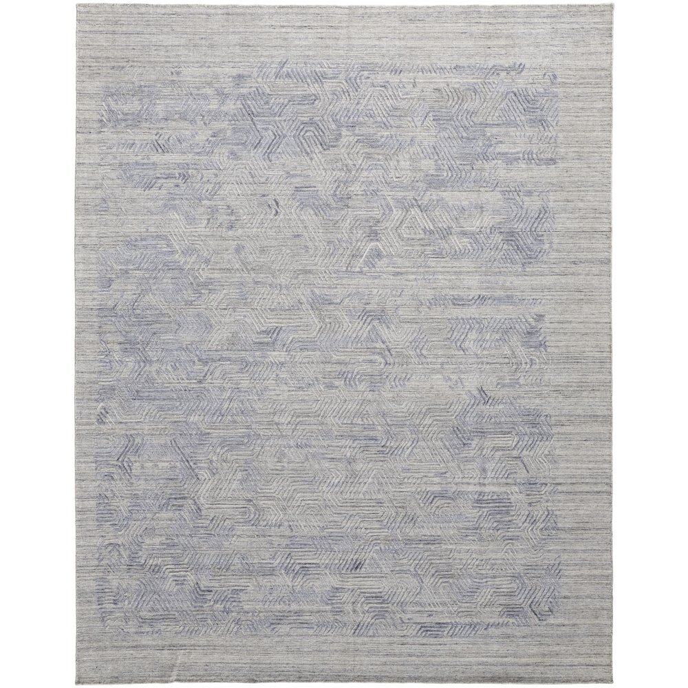 Elias Modern Abstract, Gray/Blue, 3'-6" x 5'-6" Accent Rug. Picture 1