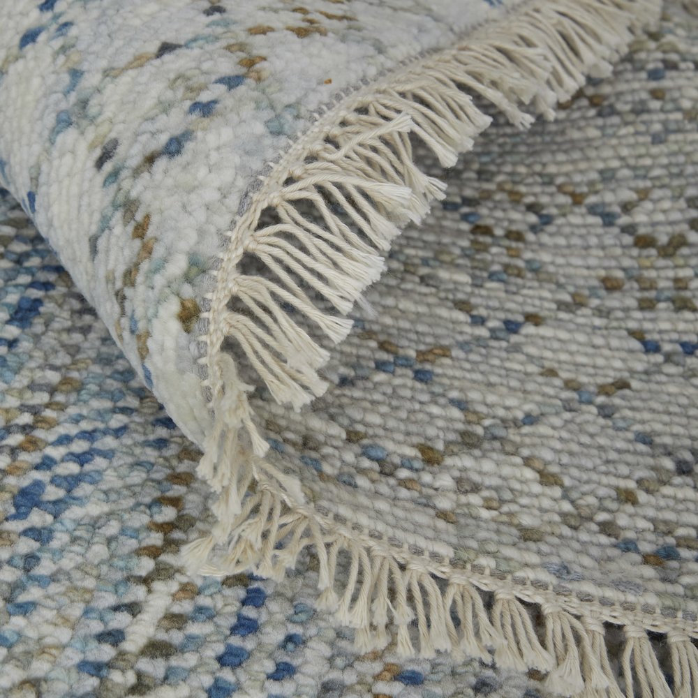 Branson Transitional Solid, Blue/Ivory/Brown, 2' x 3' Accent Rug. Picture 7