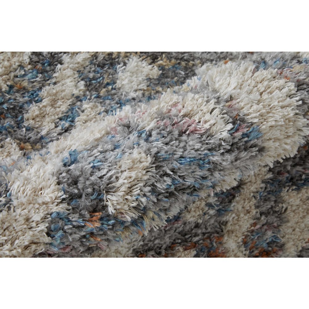 Mynka Transitional Diamond, Ivory/Gray/Taupe, 10' x 14' Area Rug. Picture 5