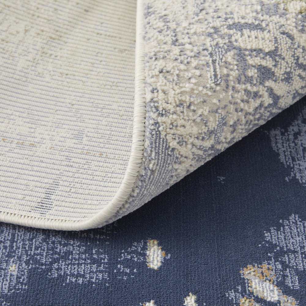 Clio Modern Abstract, Blue/Orange/Ivory, 2' x 3' Accent Rug. Picture 7