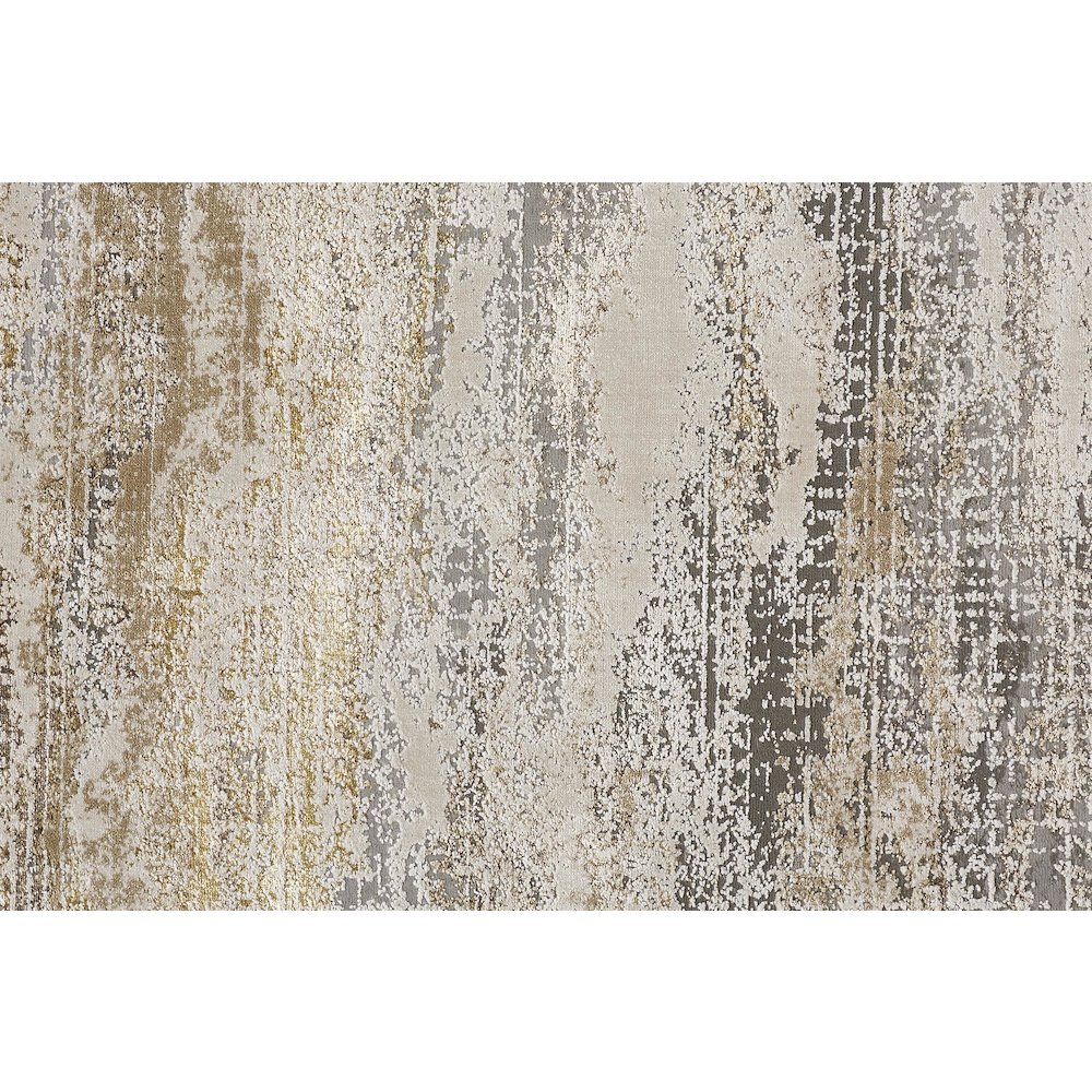 Aura Modern Abstract, Gold/Gray/Ivory, 3'-11" x 6' Accent Rug. Picture 5