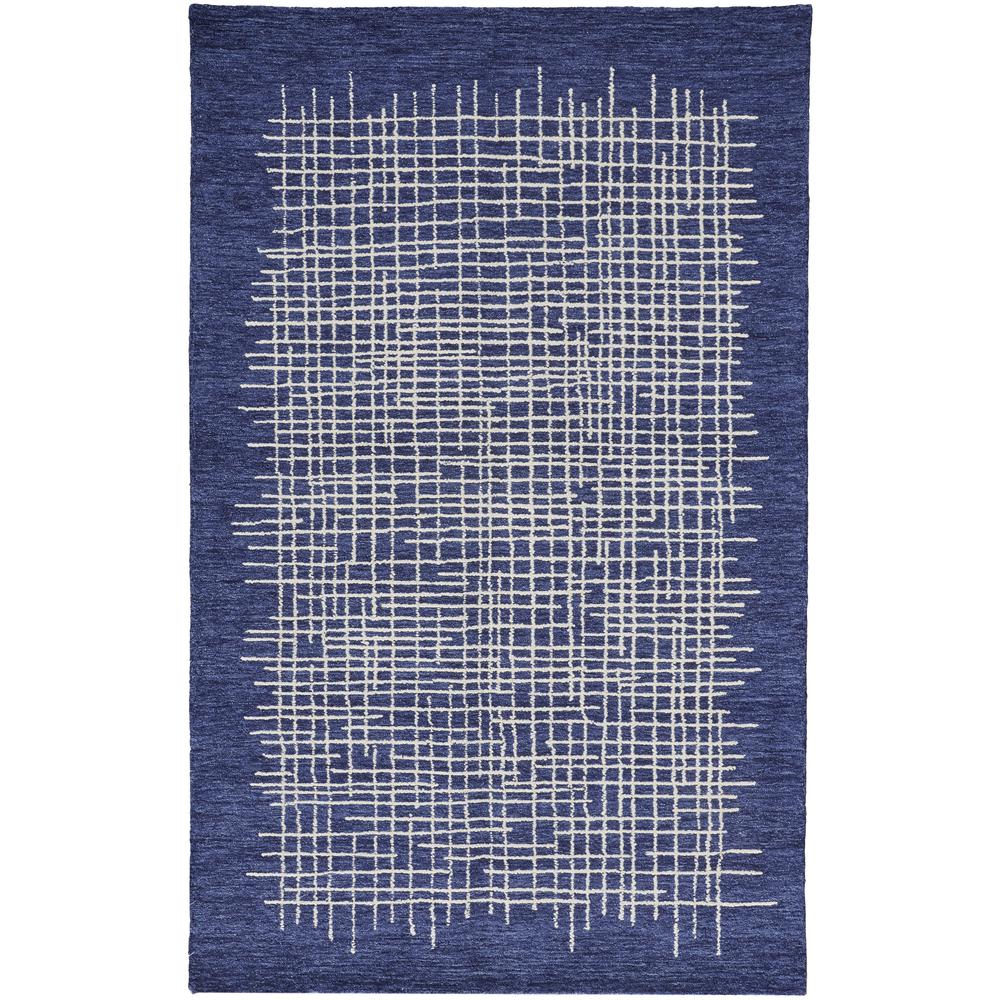 Maddox Modern Tufted Architectural Area Rug, Navy Blue, 10ft x 14ft, MDX8630FNVY000H00. Picture 2