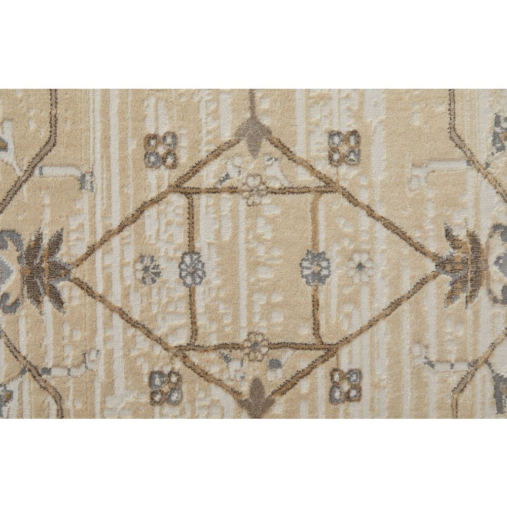 Celene Traditional Bordered, Tan/Ivory/Gray, 7'-9" x 7'-9" Round Rug. Picture 6