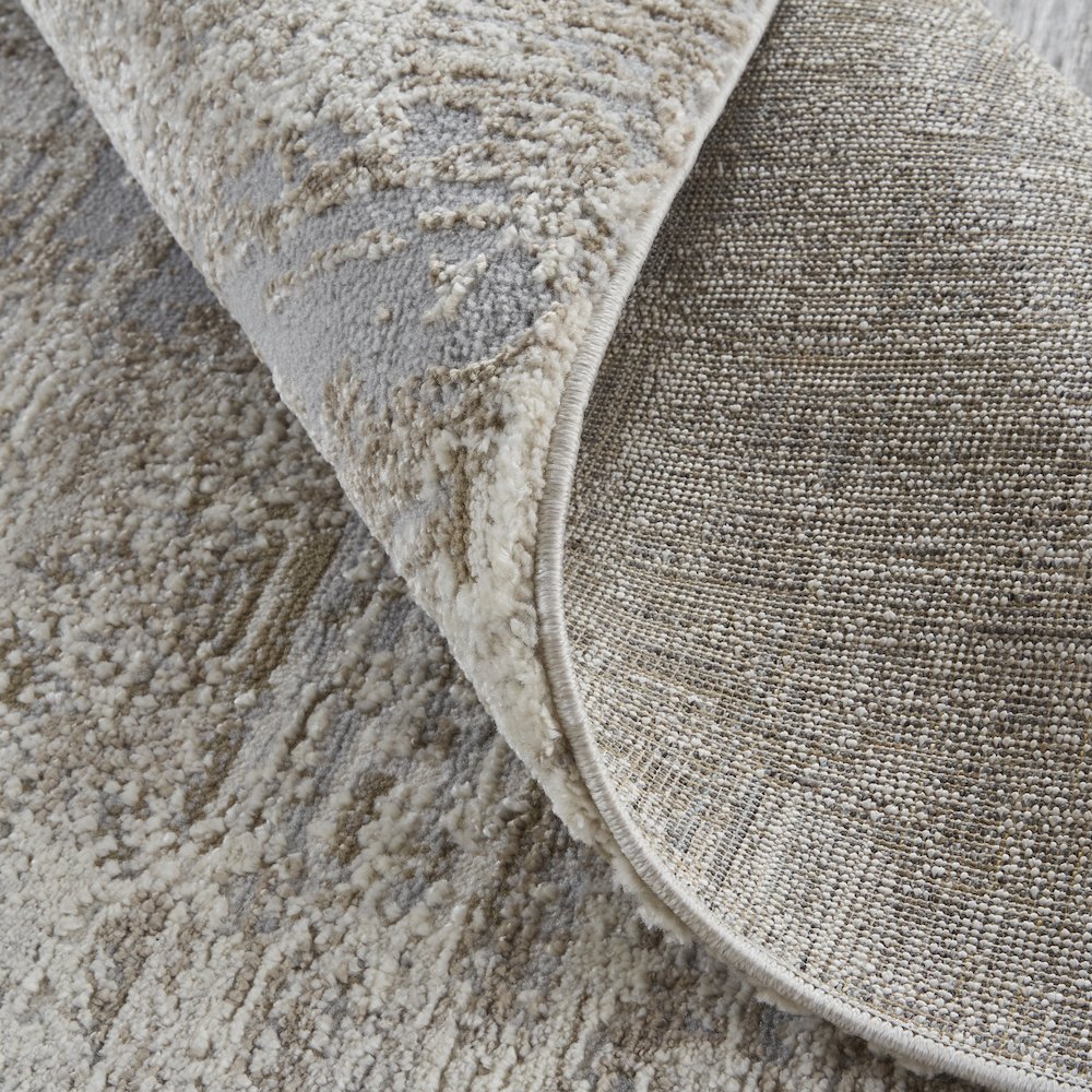 Vancouver Modern Abstract, Ivory/Gray/Tan, 4' x 6' Accent Rug. Picture 7