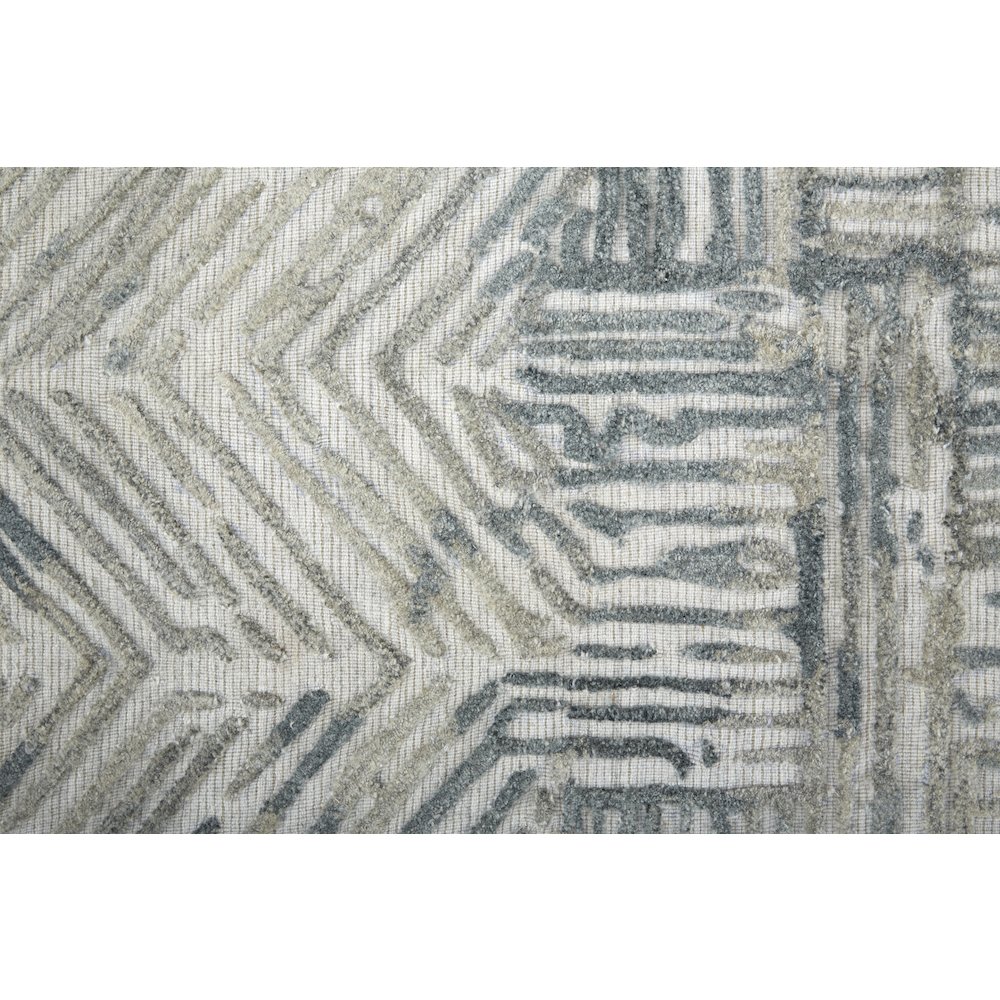 Elias Modern Abstract, Green/Blue/Ivory, 2'-9" x 10' Runner. Picture 6