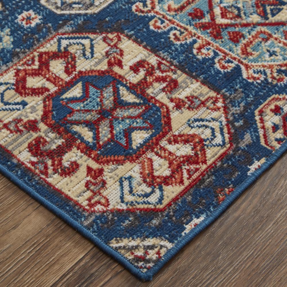 Nolan Vinatge Style Tribal Kazak Rug, Classic Blue/True Red, 7ft-9in x 10ft-6in, NOL39CEFBLUMLTH13. Picture 3