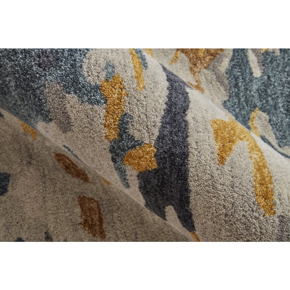 Everley Modern Abstract, Gray/Yellow/Blue, 8' x 10' Area Rug. Picture 5