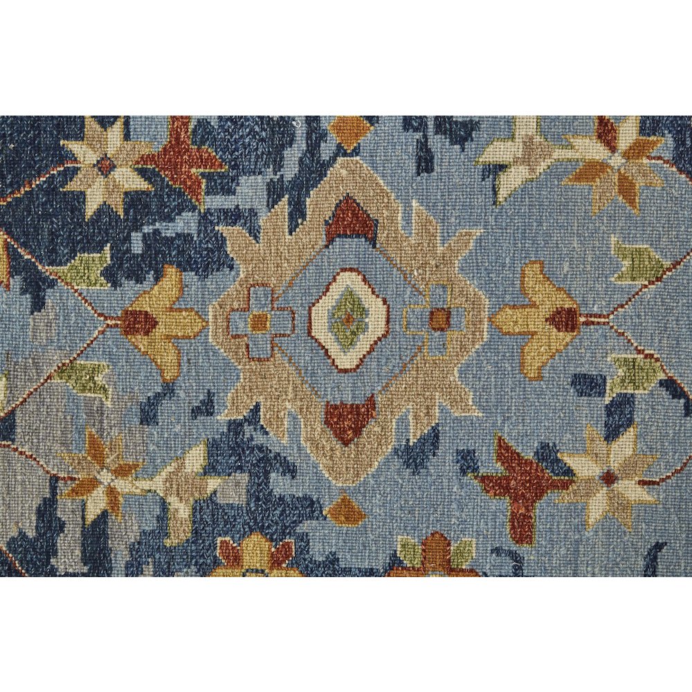 Leylan Transitional Floral & Botanical, Blue/Orange/Red, 2' x 3' Accent Rug. Picture 6