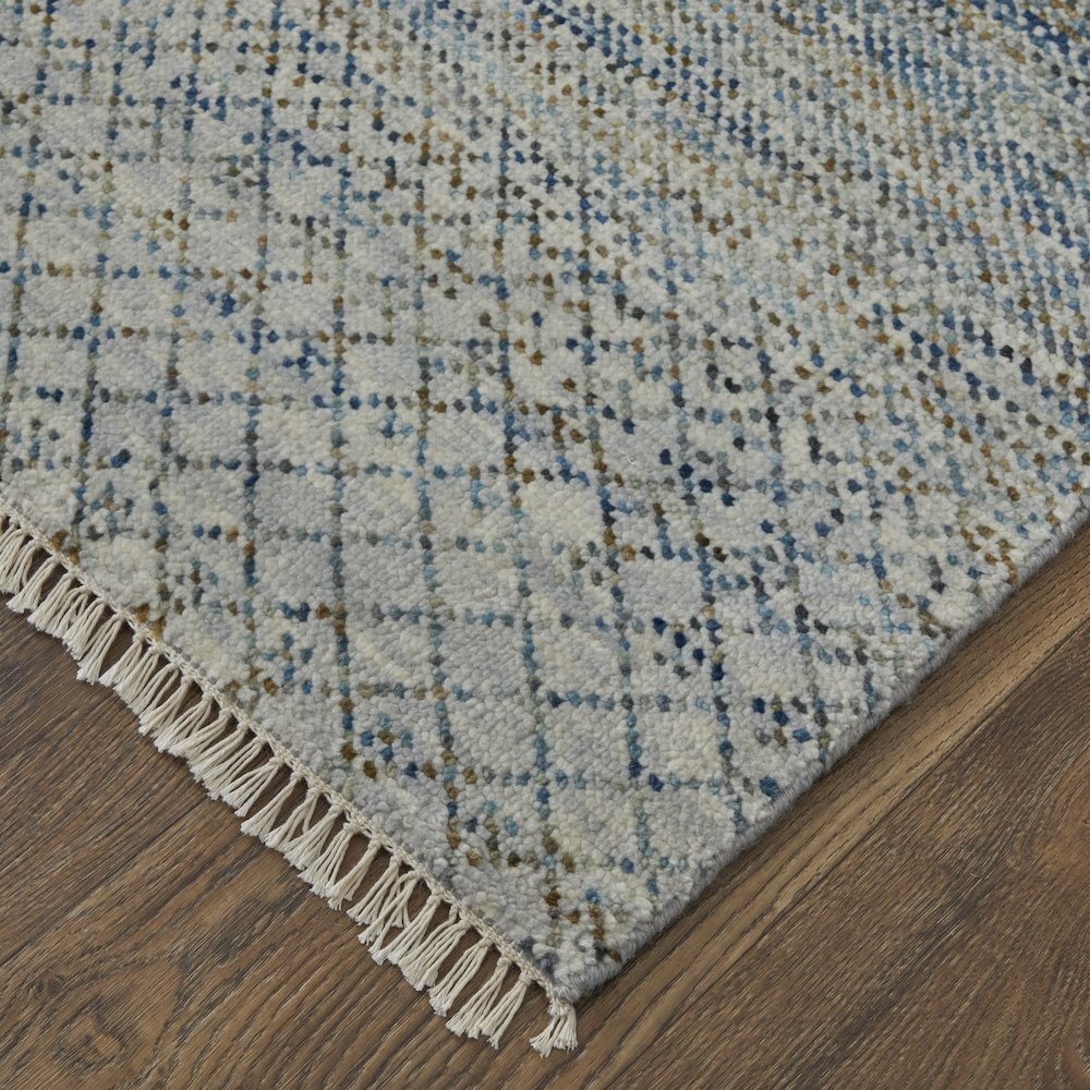 Branson Transitional Solid, Blue/Ivory/Brown, 2' x 3' Accent Rug. Picture 3