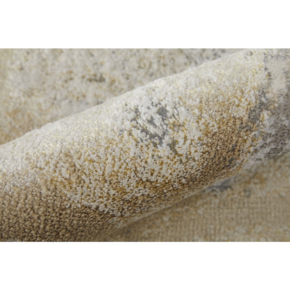 Astra Transitional Abstract, Gray/Gold/Ivory, 6'-7" x 9'-6" Area Rug. Picture 5