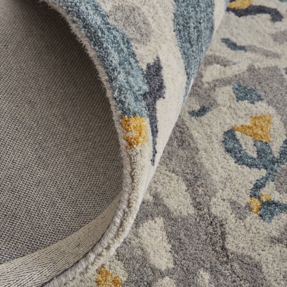 Everley Modern Abstract, Gray/Yellow/Blue, 8' x 10' Area Rug. Picture 7