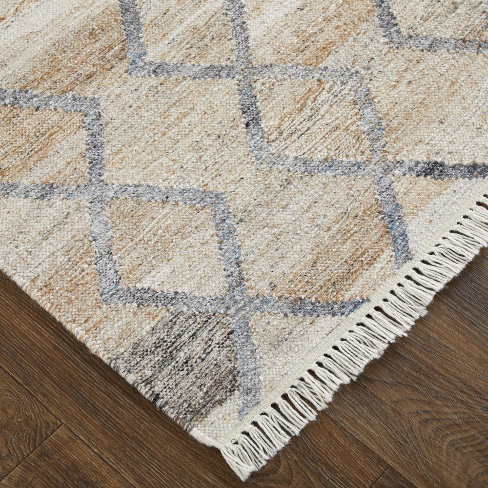 Beckett Transitional Trellis & Lattice, Gray/Ivory/Tan, 5' x 8' Area Rug. Picture 3