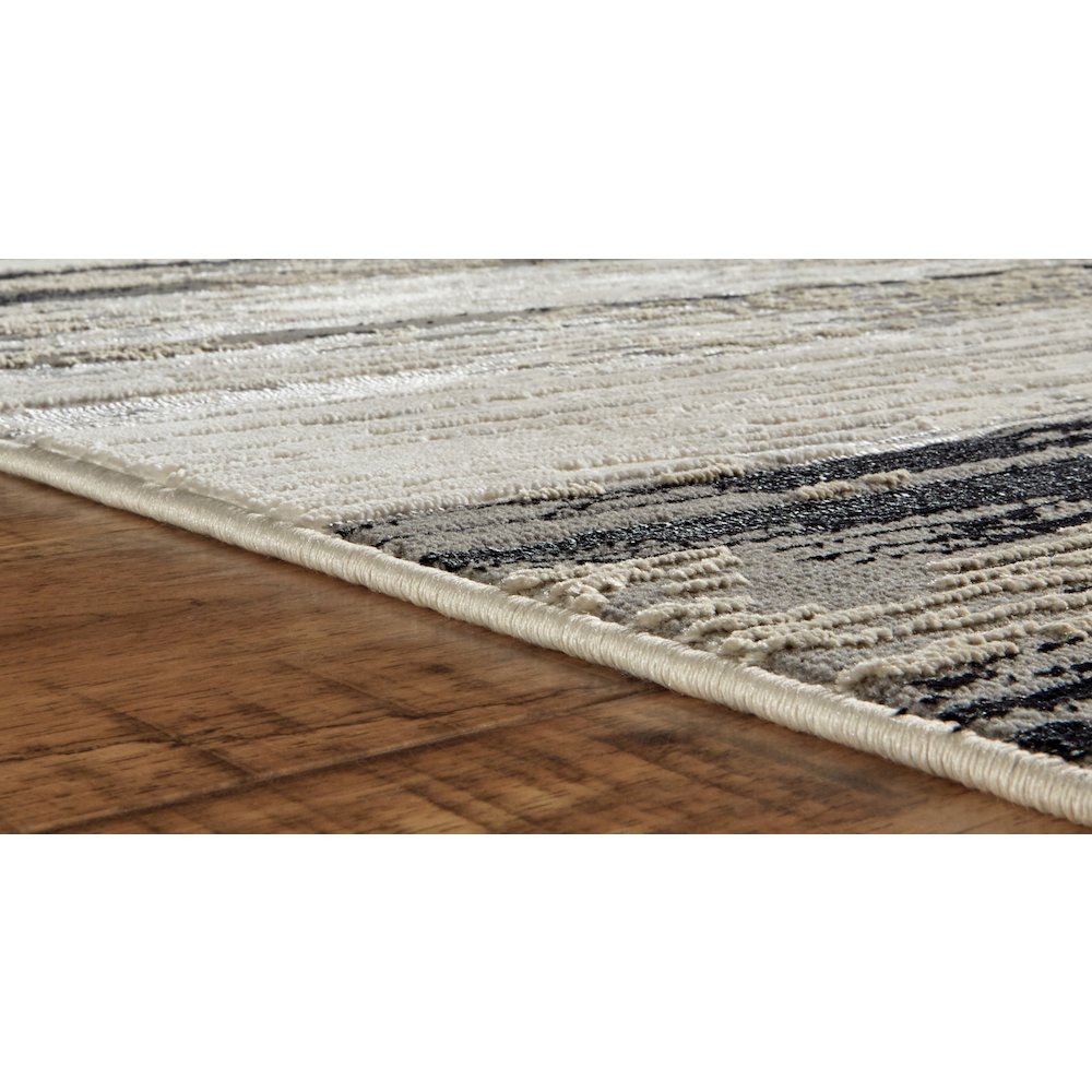 Micah Modern Abstract, Black/Silver/Gray, 3'-11" x 6' Accent Rug. Picture 7
