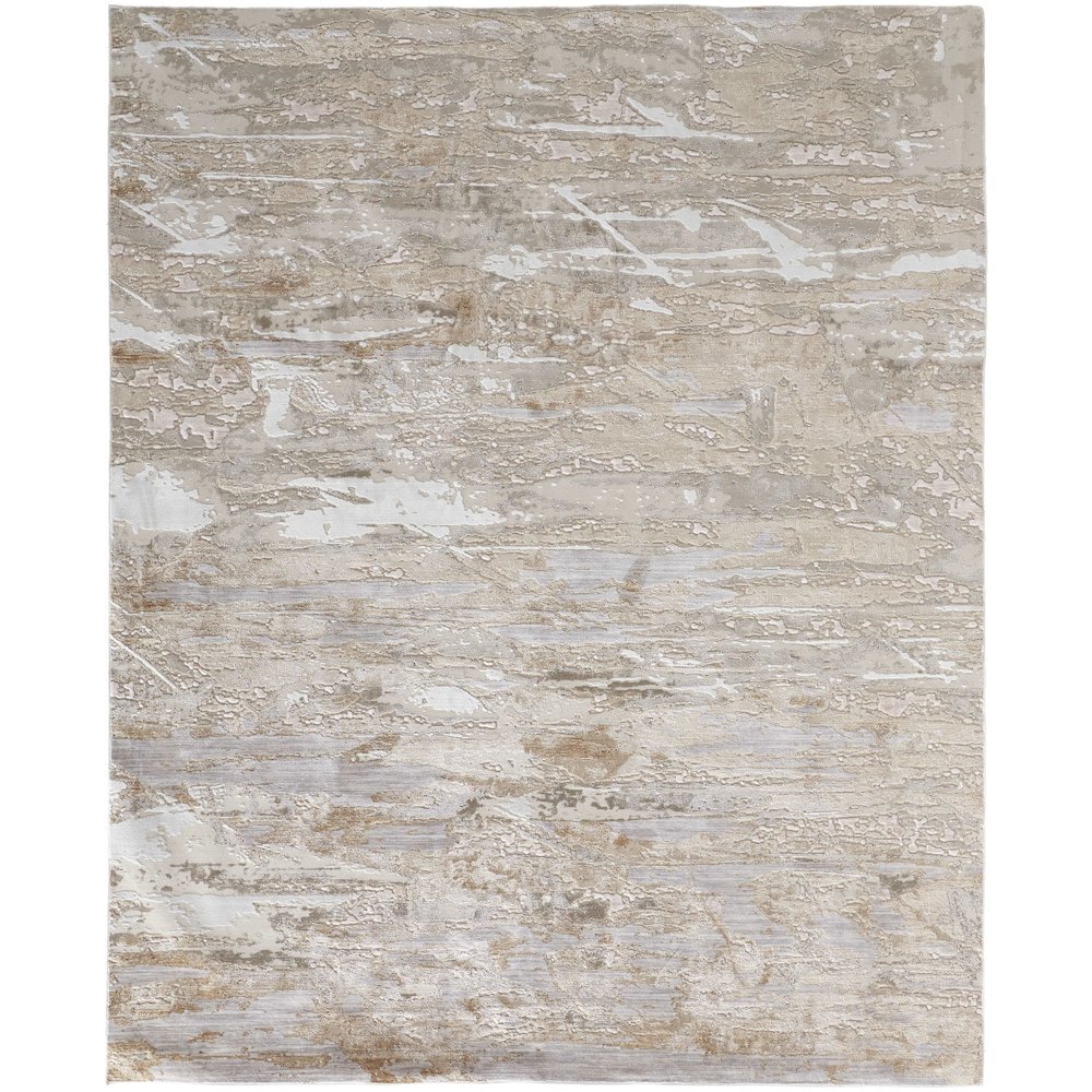 Laina Transitional Abstract, Tan/Ivory/Pink, 3' x 5' Accent Rug. Picture 1