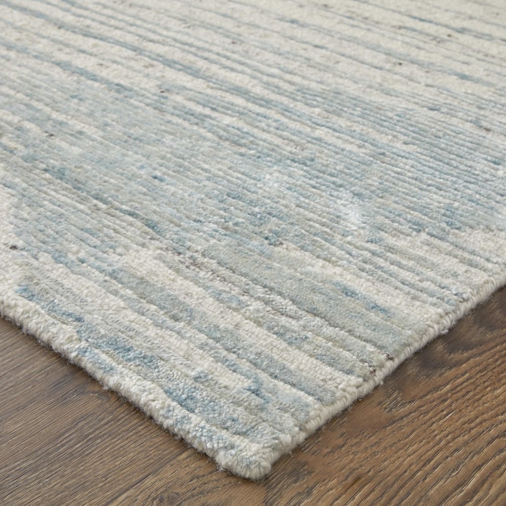 Brighton Modern Abstract, Blue/Ivory/Silver, 2' x 3' Accent Rug. Picture 4