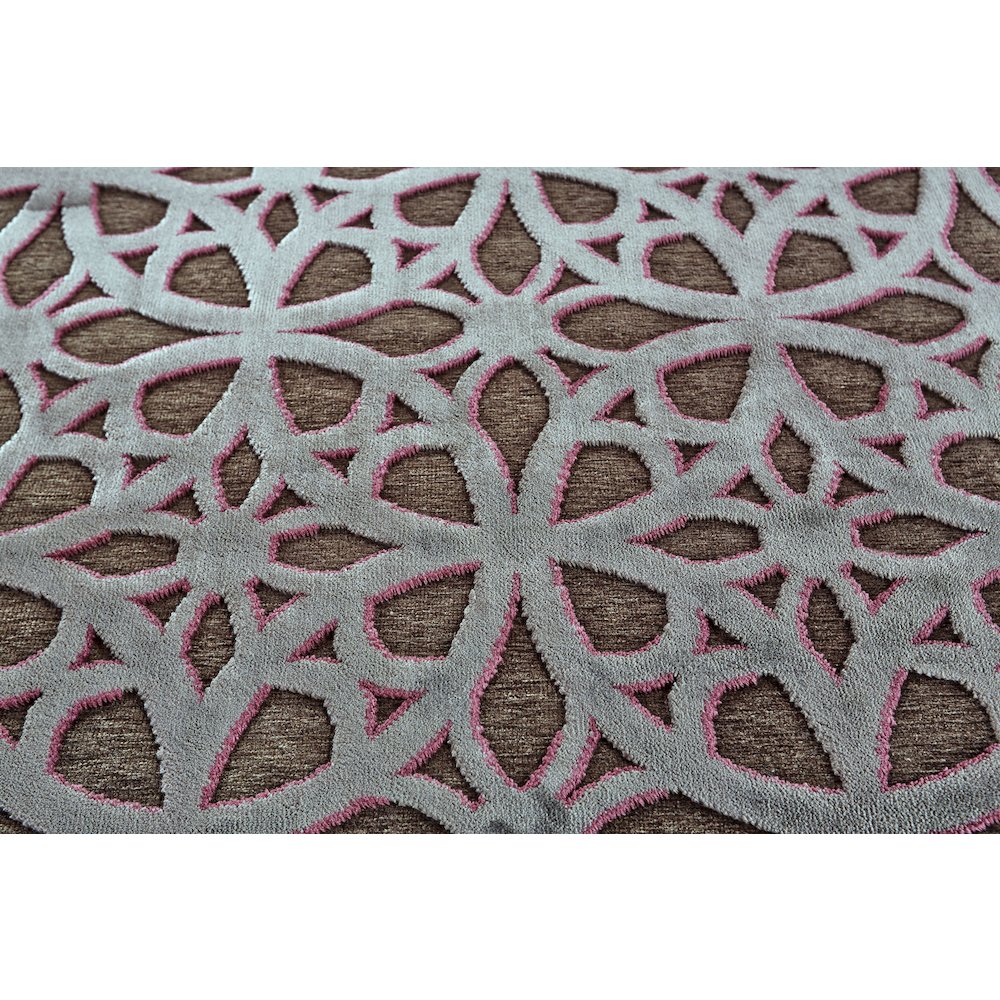 Saphir Rubus Modern Geometric, Gray/Brown/Purple, 9'-8" x 12'-7" Area Rug. Picture 3