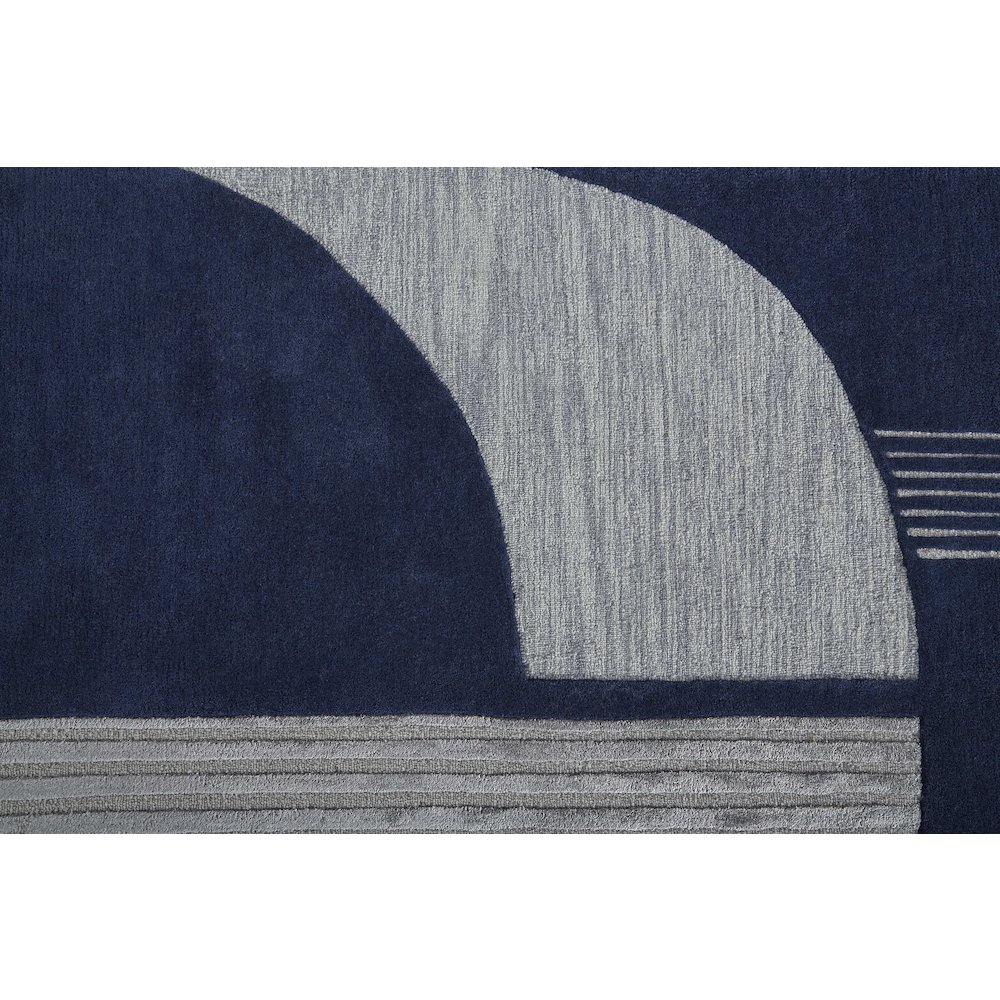 Nash Modern Geometric, Blue/Silver, 10' x 14' Area Rug. Picture 6