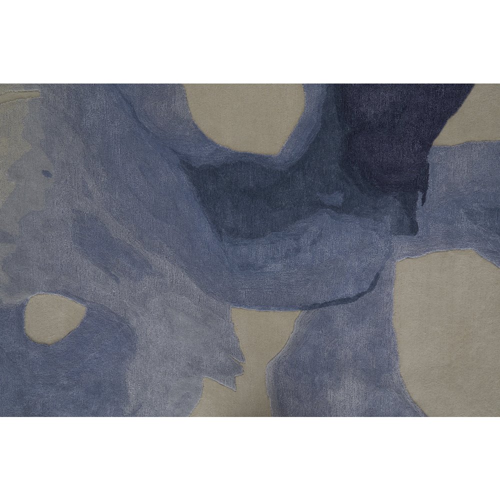 Anya Transitional Abstract, Blue/Ivory, 2' x 3' Accent Rug. Picture 6