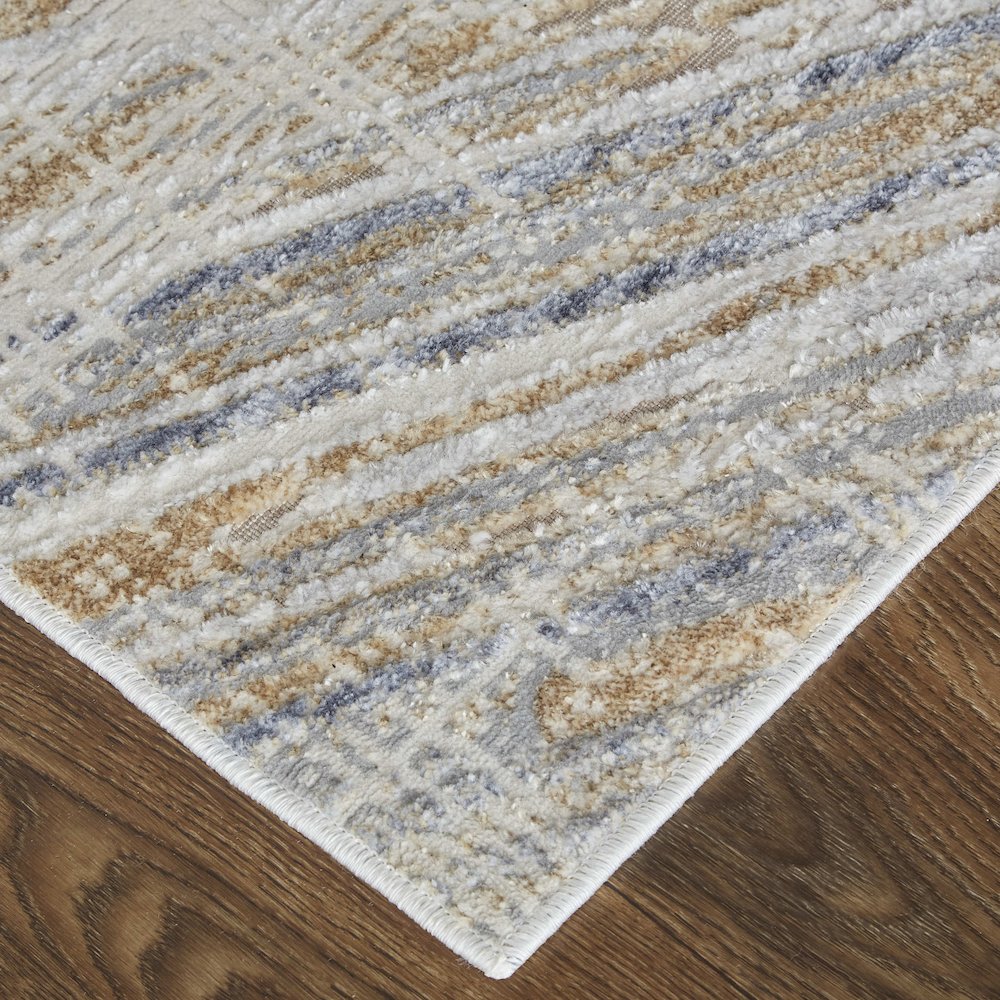 Laina Transitional Abstract, Tan/Ivory/Gray, 3' x 5' Accent Rug. Picture 3