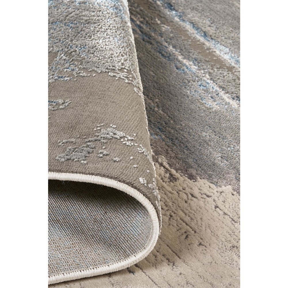 Azure Modern Abstract, Gray/Ivory/Blue, 8' x 10' Area Rug. Picture 5