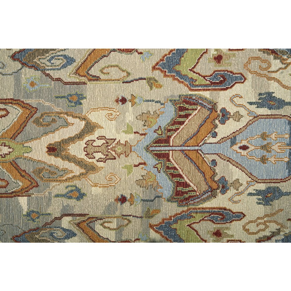 Leylan Transitional Ikat, Tan/Ivory/Orange, 3'-6" x 5'-6" Accent Rug. Picture 6