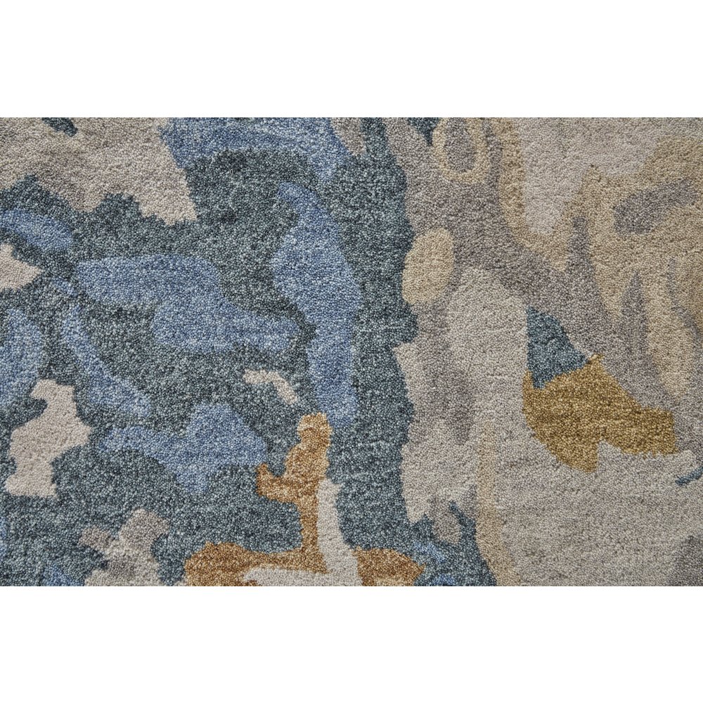 Everley Modern Abstract, Gray/Blue/Gold, 5' x 8' Area Rug. Picture 6